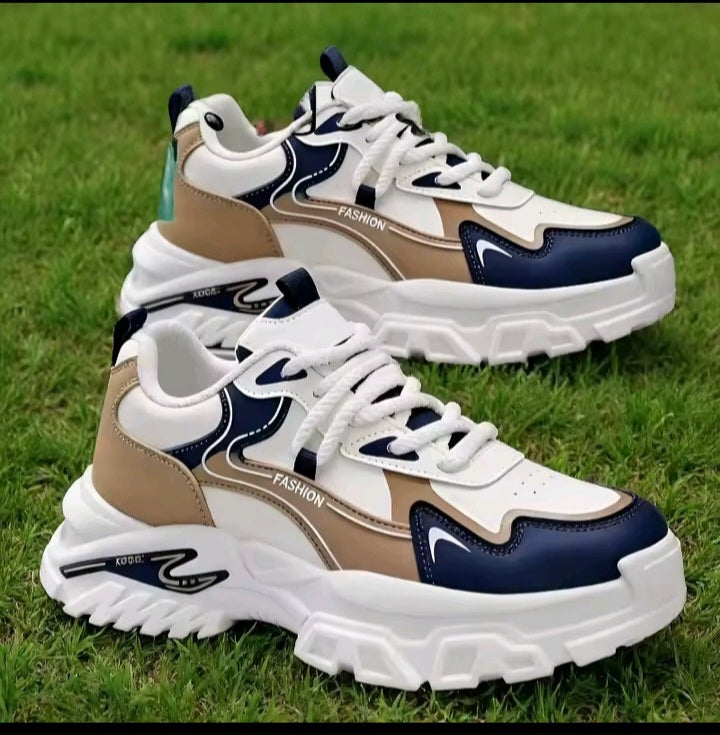 Premium White & Blue Fashion Sneakers