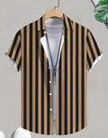 Men’s Black & White Printed Shirt Set
