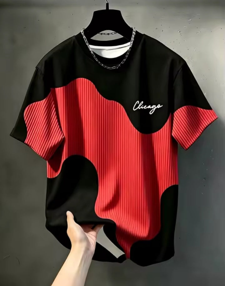 Contrast Wave Graphic T-Shirt