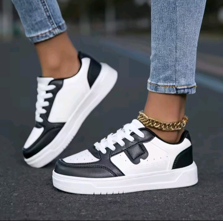 Classic Black & White Casual Sneakers