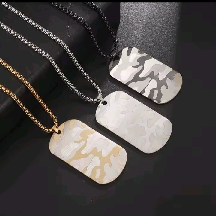 Camouflage Military Dog Tag Necklace – Men’s Fashion