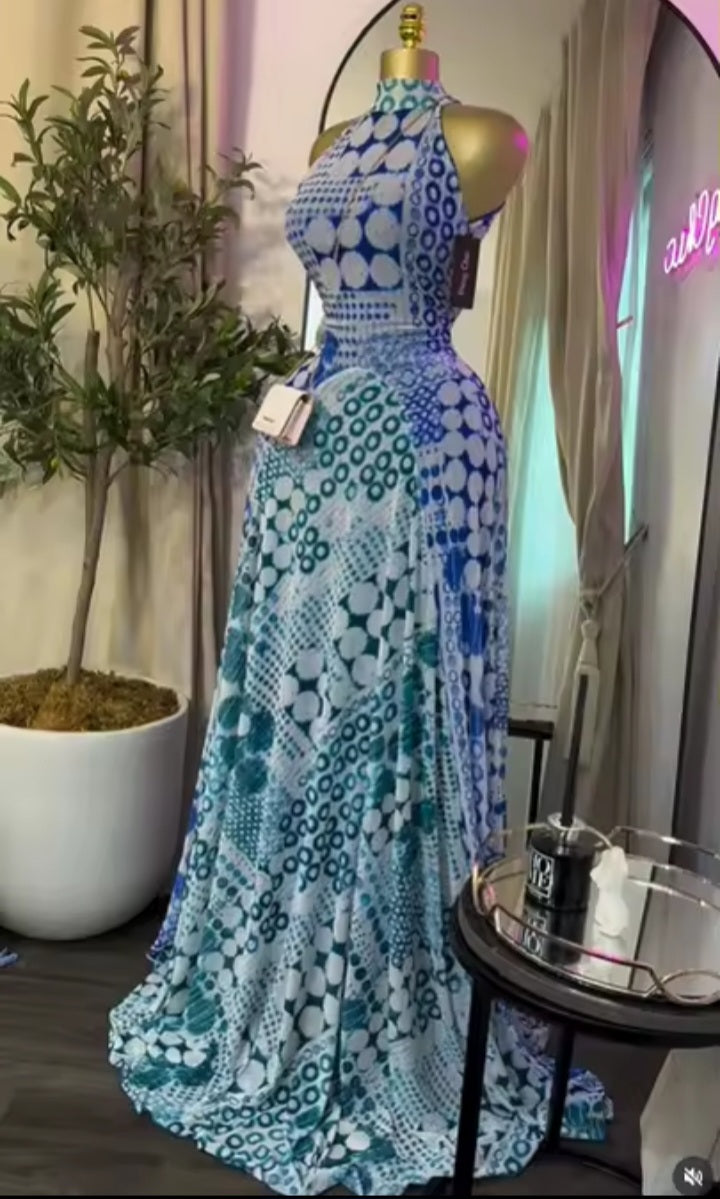 Elegant Green Sheer Maxi Dress
