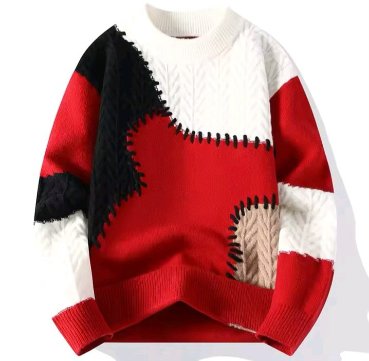 Green & White Knitted Sweater
