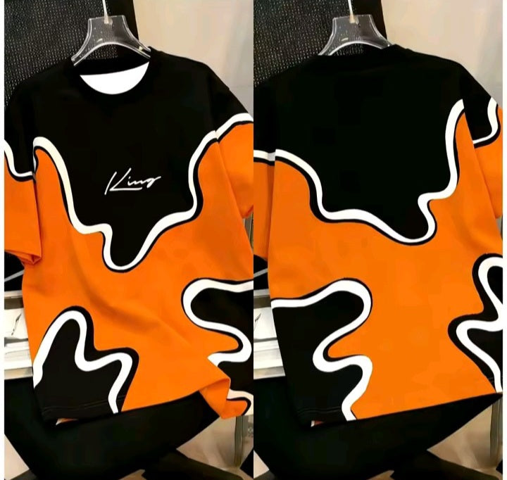 Contrast Wave Graphic T-Shirt