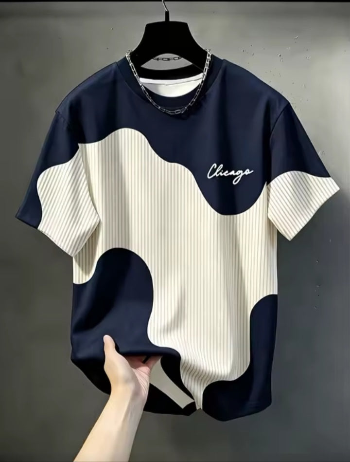 Contrast Wave Graphic T-Shirt