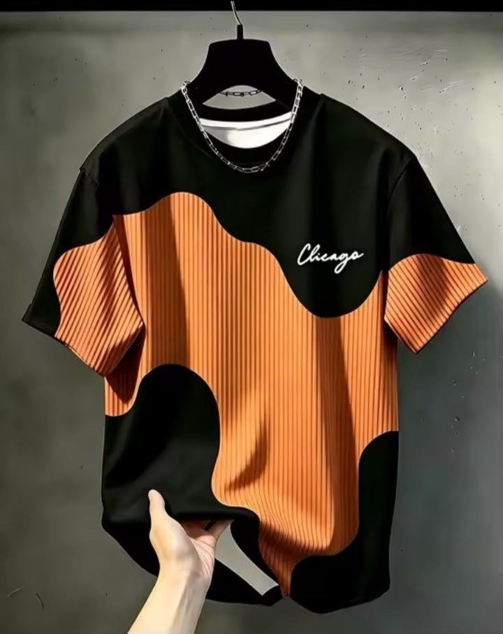 Contrast Wave Graphic T-Shirt