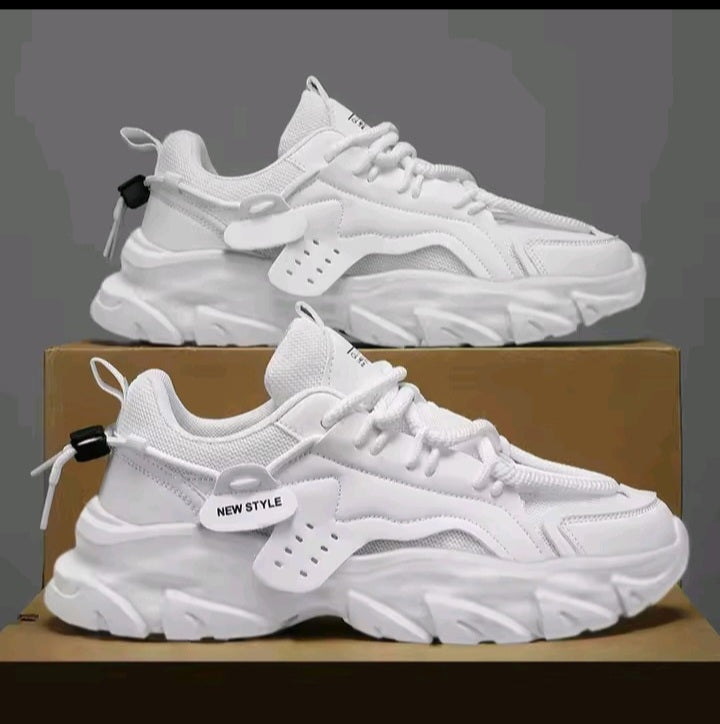 White & Green Chunky Sneakers