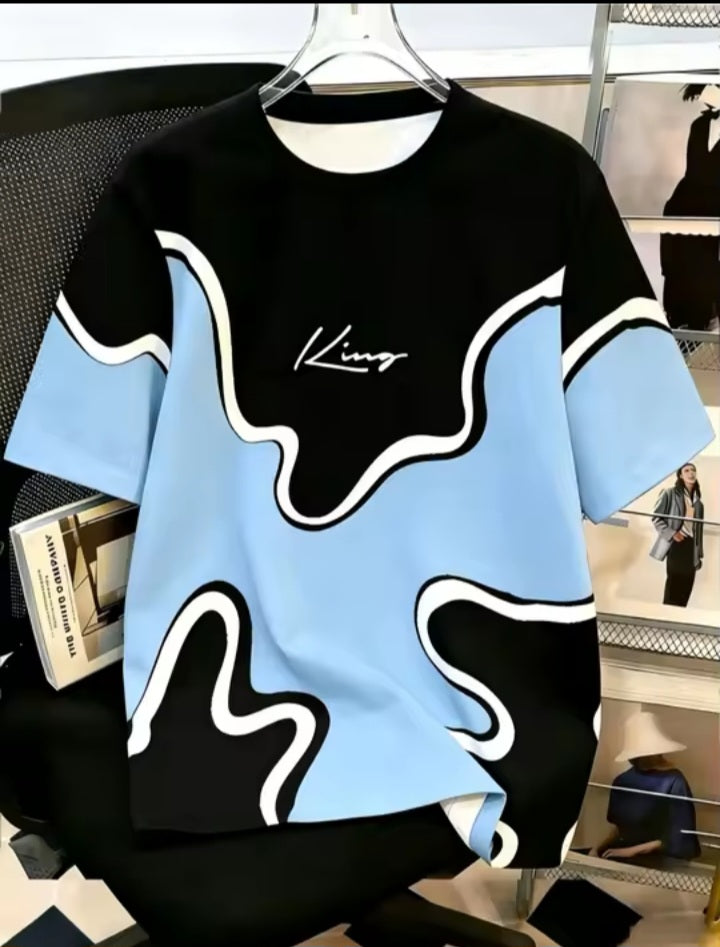 Contrast Wave Graphic T-Shirt