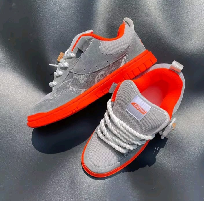 Grey & Orange Sneakers
