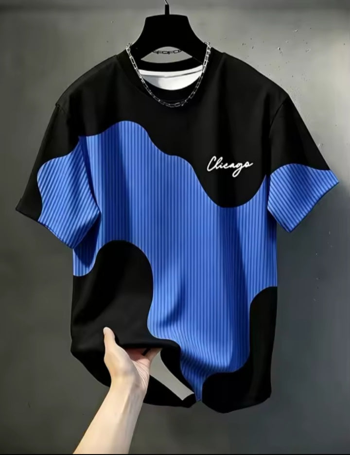 Contrast Wave Graphic T-Shirt