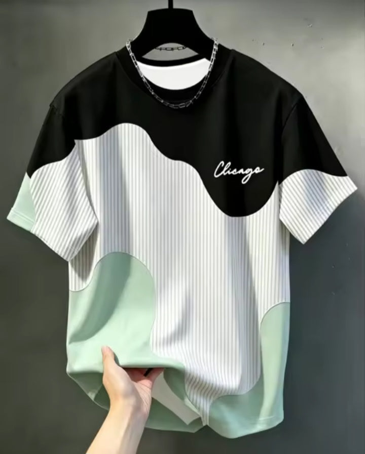Contrast Wave Graphic T-Shirt