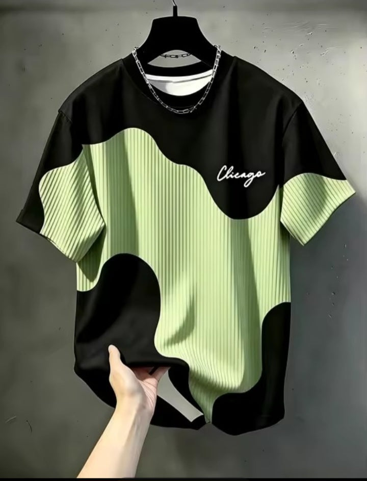Contrast Wave Graphic T-Shirt