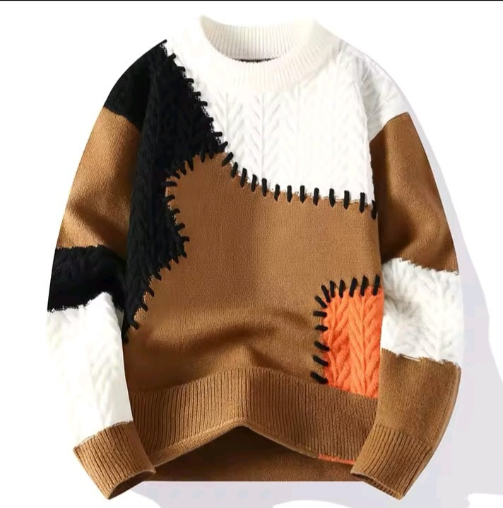 Green & White Knitted Sweater