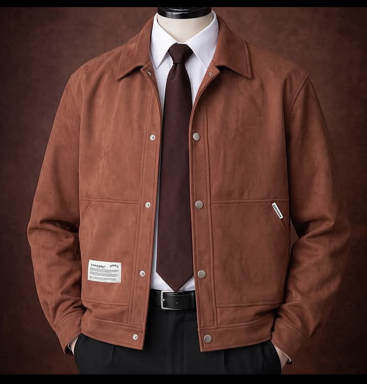 Elegant Brown Men’s Casual Shirt