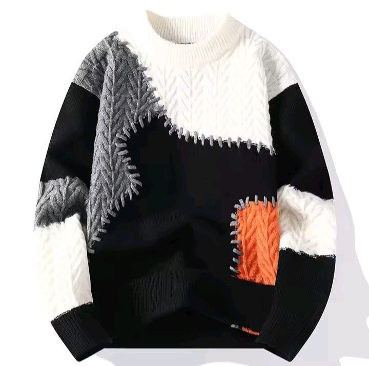 Green & White Knitted Sweater