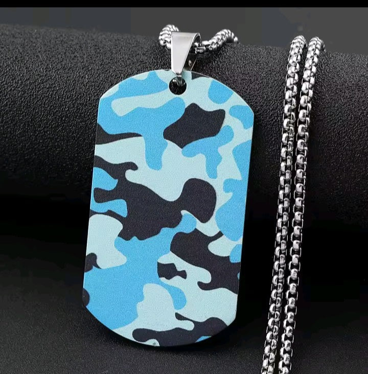 Camouflage Military Dog Tag Necklace – Men’s Fashion