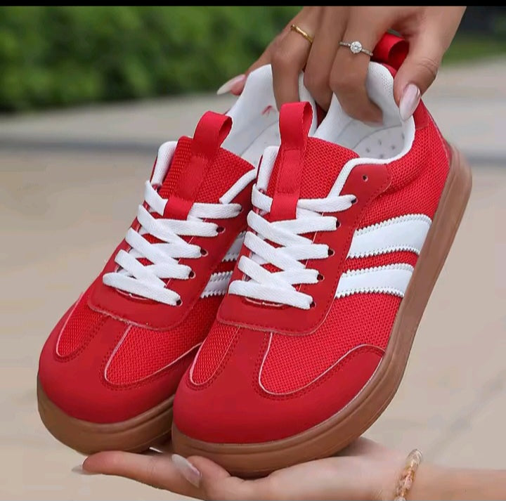 Women’s Red & White Casual Sneakers