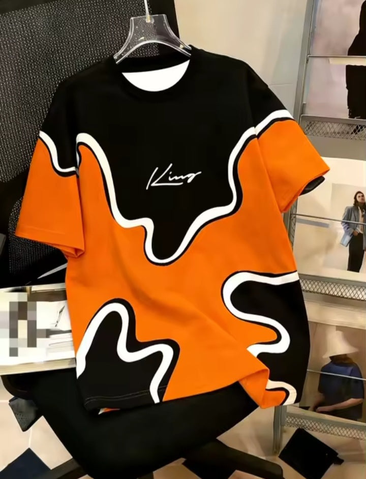 Contrast Wave Graphic T-Shirt