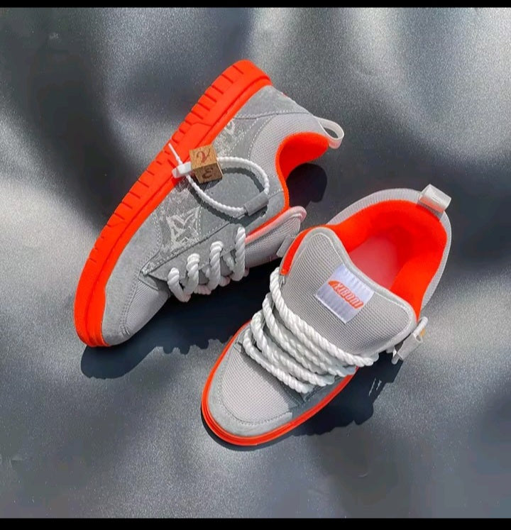 Grey & Orange Sneakers