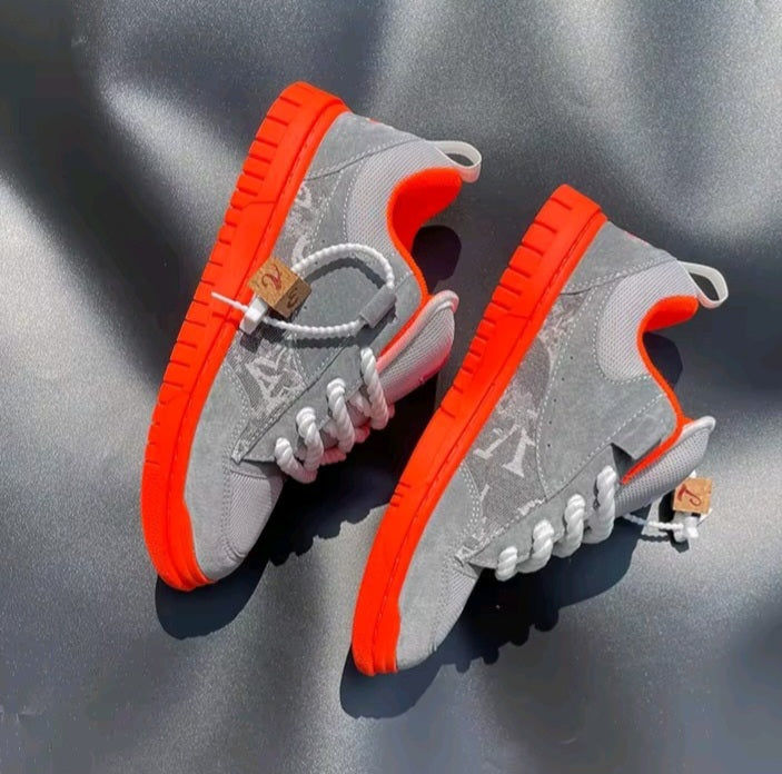 Grey & Orange Sneakers