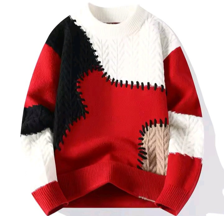 Green & White Knitted Sweater