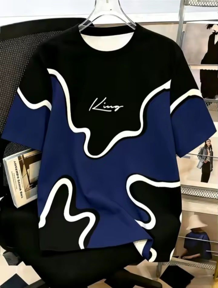 Contrast Wave Graphic T-Shirt