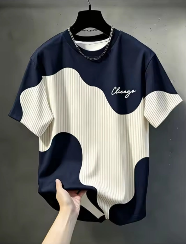 Contrast Wave Graphic T-Shirt