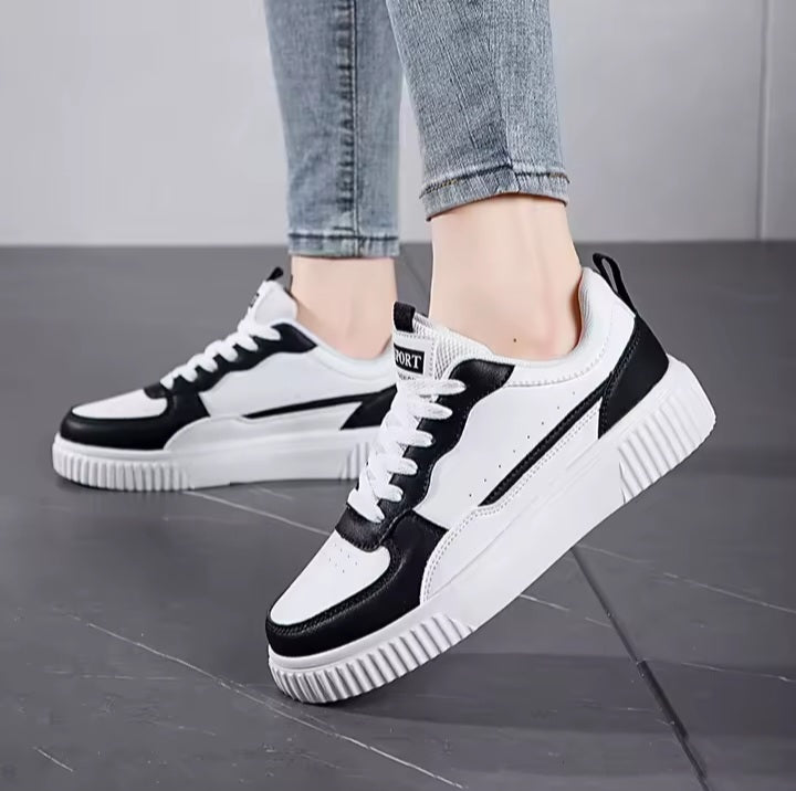 Classic Black & White Casual Sneakers