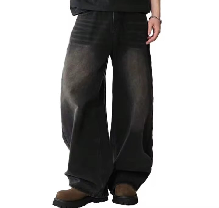 Oversized Wide-Leg Blue Jeans