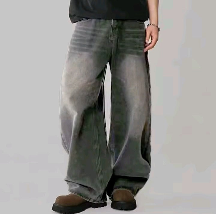 Oversized Wide-Leg Blue Jeans