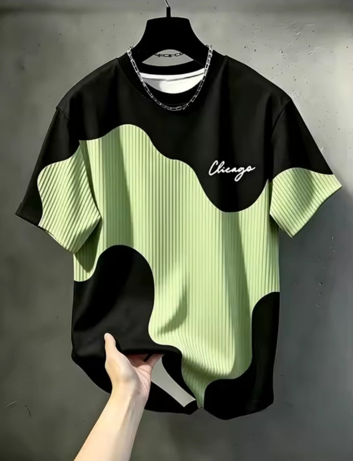 Contrast Wave Graphic T-Shirt