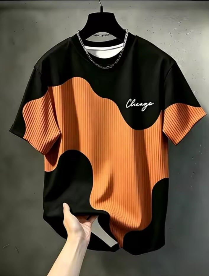 Contrast Wave Graphic T-Shirt
