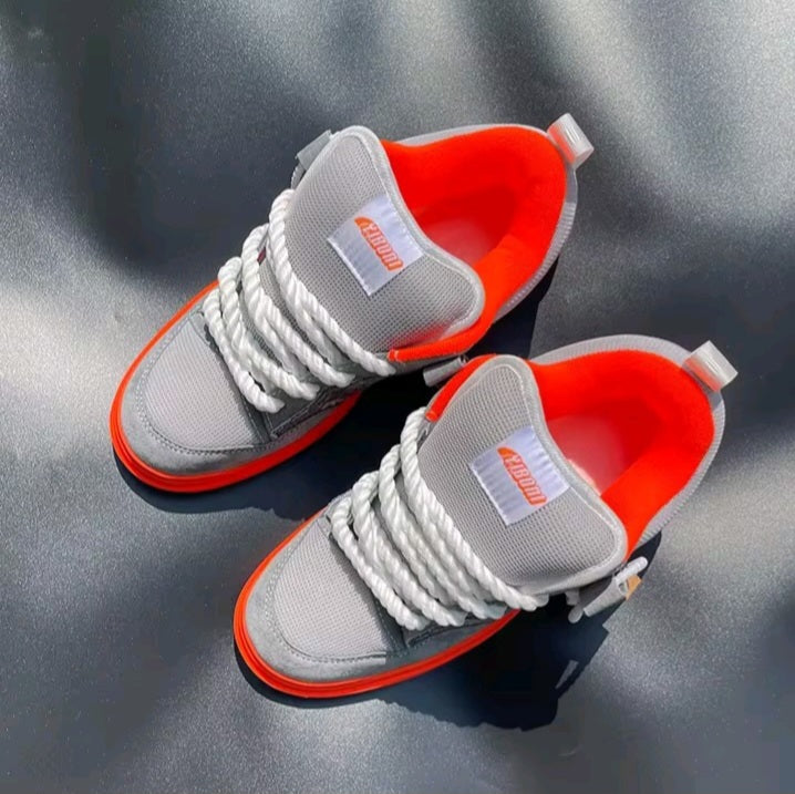 Grey & Orange Sneakers