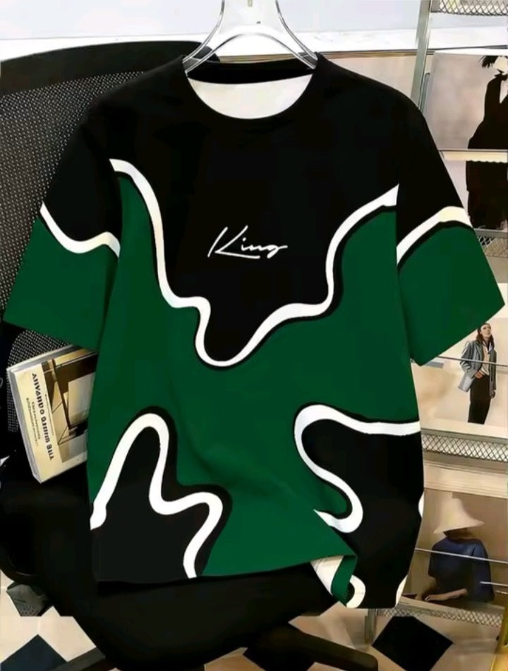 Contrast Wave Graphic T-Shirt