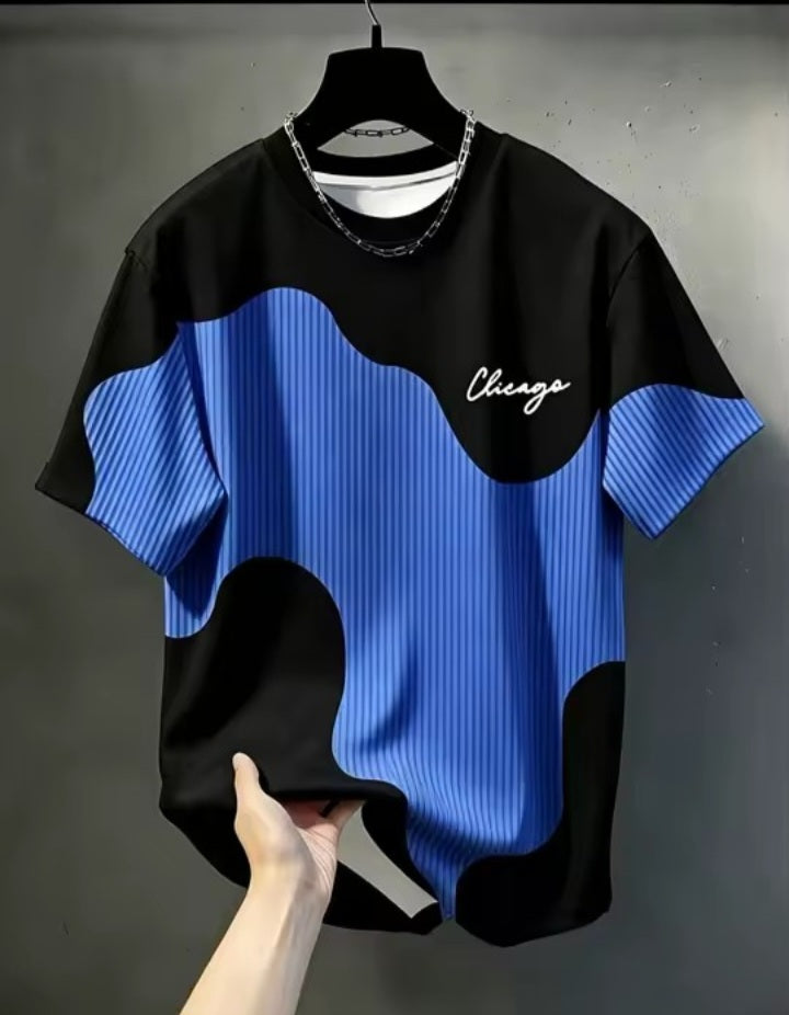 Contrast Wave Graphic T-Shirt