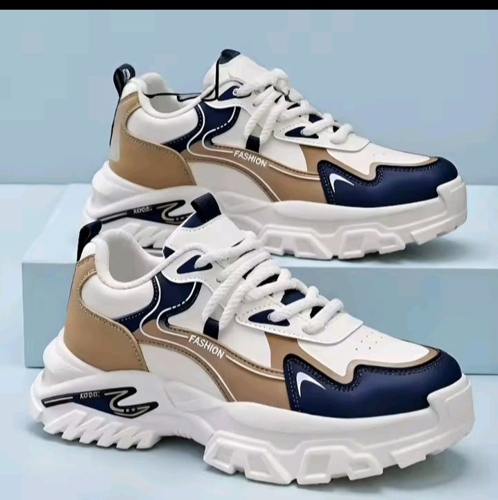 Premium White & Blue Fashion Sneakers