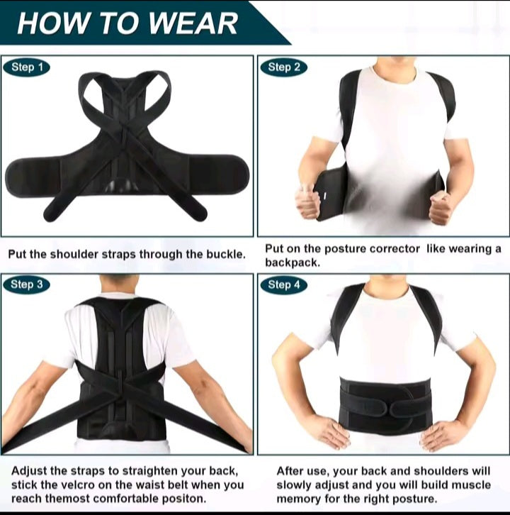 Black Posture Corrector for  women & Men’s